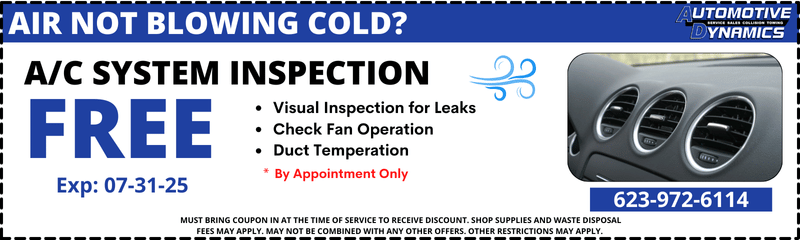 A/C Check Coupon - Auto Repair Sun City Coupon Automotive Dynamics Sun City AZ Free A/C System Check Coupon - Auto Repair Sun City - Automotive Dynamics Sun City AZ