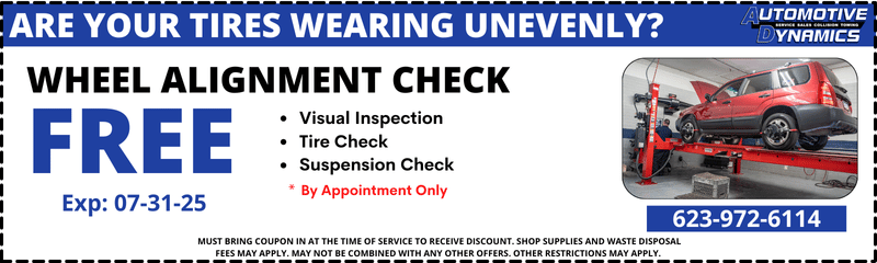 Auto Repair Sun City Free Wheel Alignment Check Coupon Automotive Dynamics Sun City AZ Free Wheel Alignment Check Coupon - Auto Repair Sun City - Automotive Dynamics Sun City AZ